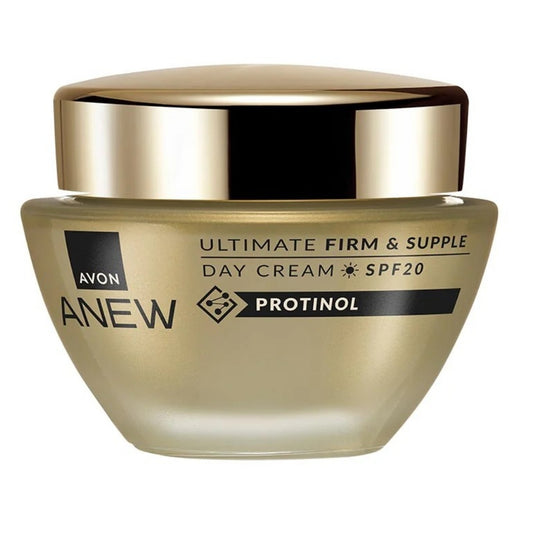 Avon Anew Ultimate Firm & Supple Day Cream jar on a white background